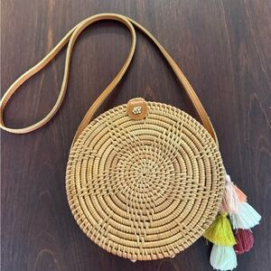 Brown Woven Crossbody Bag